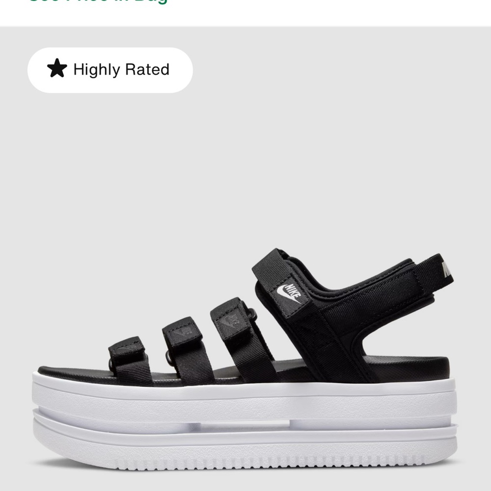 Nike Icon Women's Black Platform Sandals| Baddie | Sporty - Picture 1 of 11